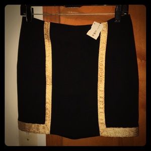 Rag & Bone mini skirt with gold detail NWT